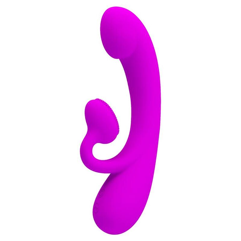 PRETTY LOVE - VIBRATORE SINCERO E ONDE STIMOLANTI DEL CLITORIDE IN SILICONE VIOLA