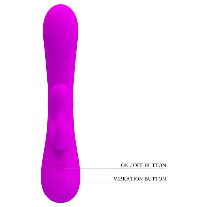 PRETTY LOVE - VIBRADOR SINCERO Y ONDAS ESTIMULANTES DEL CLÍTORIS SILICONA MORADA