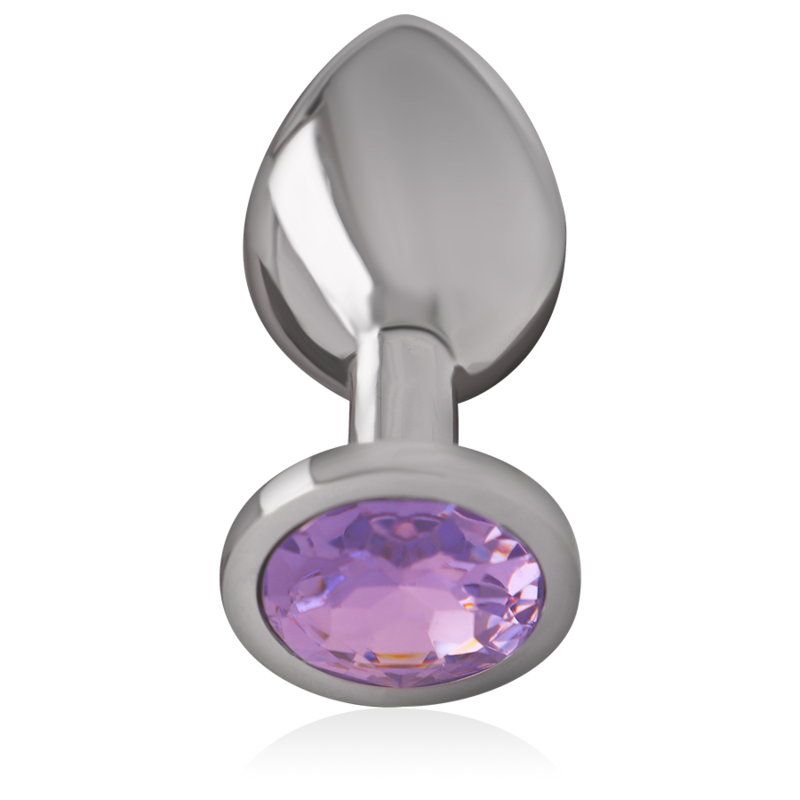 INTENSE - PLUG ANALE IN METALLO DI ALLUMINIO CON CRISTALLO VIOLA TAGLIA S