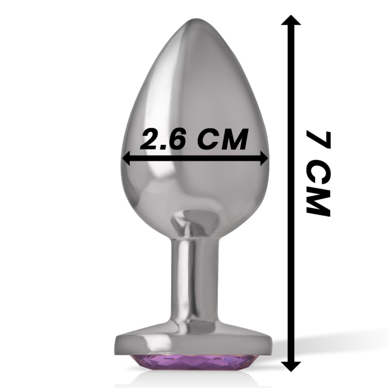 INTENSE - PLUG ANALE IN METALLO DI ALLUMINIO CON CRISTALLO VIOLA TAGLIA S
