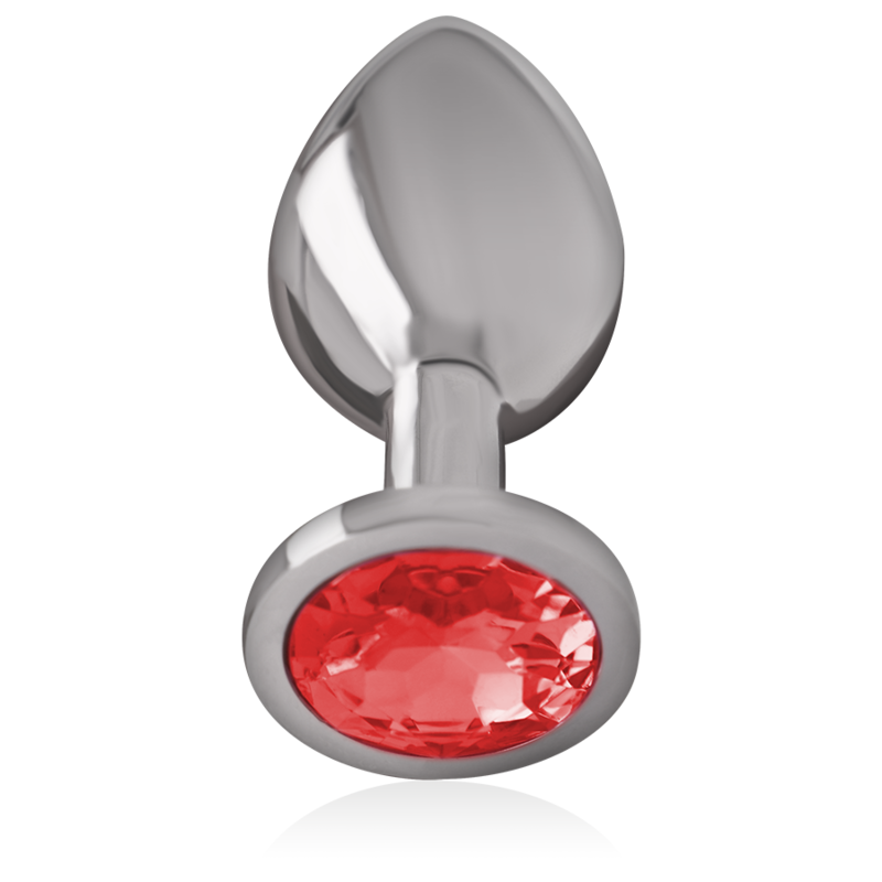 INTENSE - PLUG ANALE IN METALLO DI ALLUMINIO CON CRISTALLO ROSSO TAGLIA S