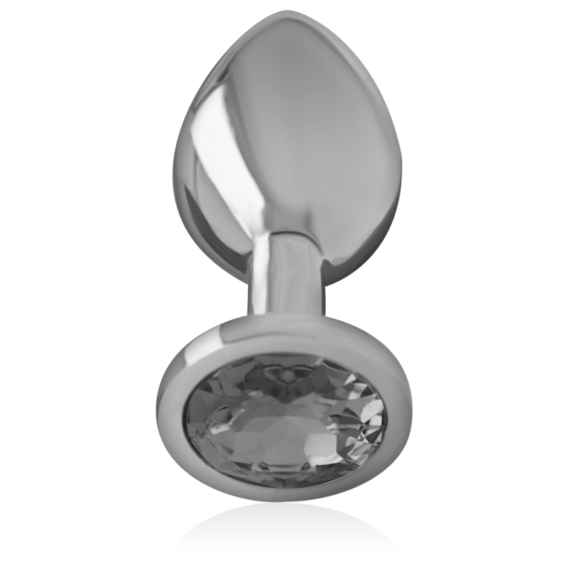 INTENSE - PLUG ANALE IN METALLO DI ALLUMINIO CON VETRO NERO TAGLIA L