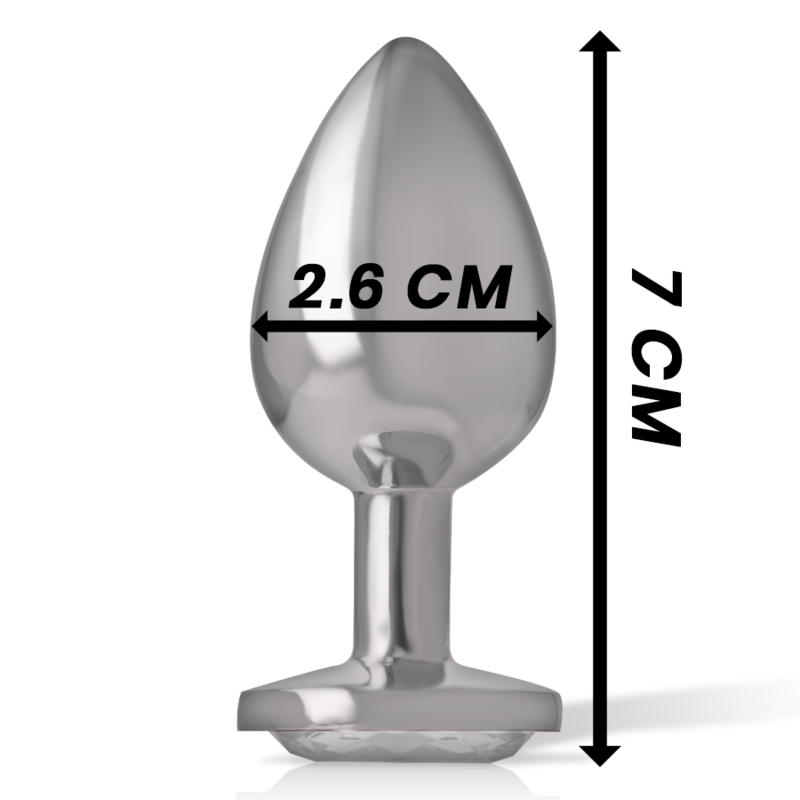 INTENSE - PLUG ANALE IN METALLO DI ALLUMINIO CON CRISTALLO ARGENTATO TAGLIA S