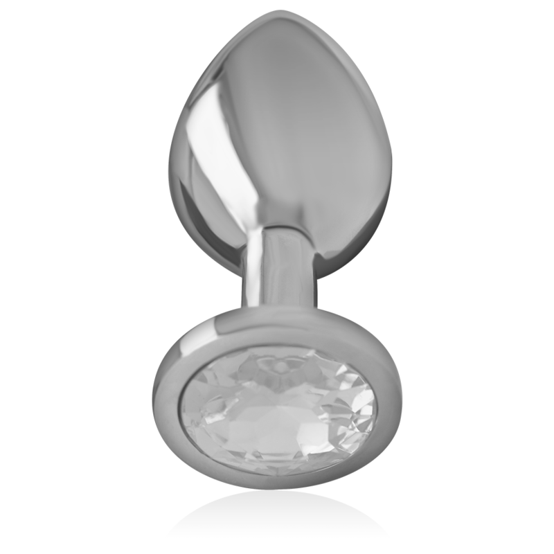 INTENSE - PLUG ANAL DE ALUMINIO CON CRISTAL PLATEADO TALLA L