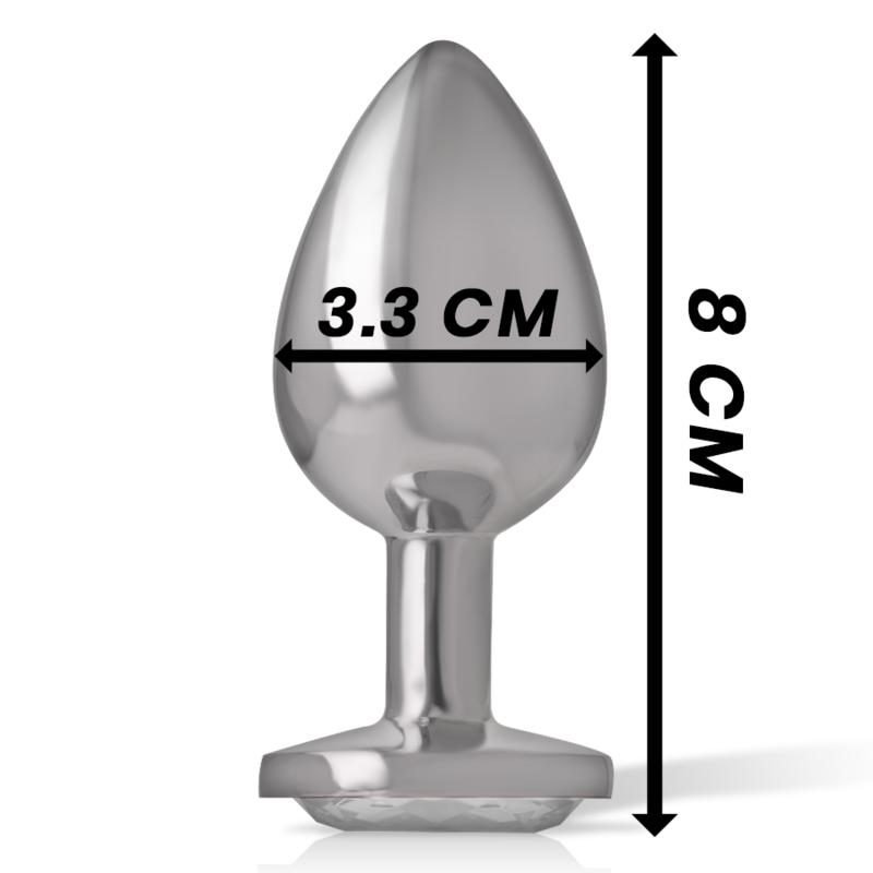 INTENSE - PLUG ANALE IN METALLO DI ALLUMINIO CON CRISTALLO ARGENTATO TAGLIA M