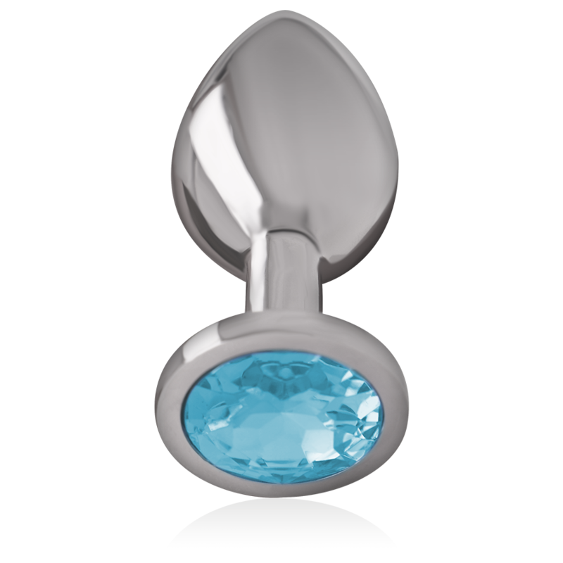 INTENSE - PLUG ANALE IN METALLO DI ALLUMINIO CON VETRO BLU TAGLIA M