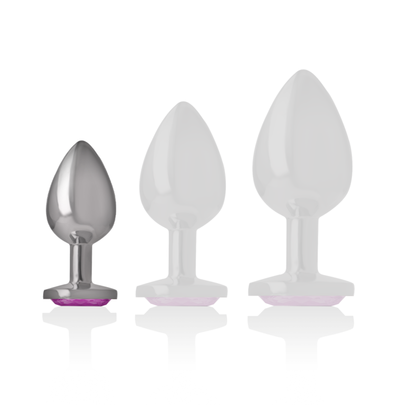 INTENSE - PLUG ANALE IN METALLO DI ALLUMINIO CON CRISTALLO ROSA TAGLIA S