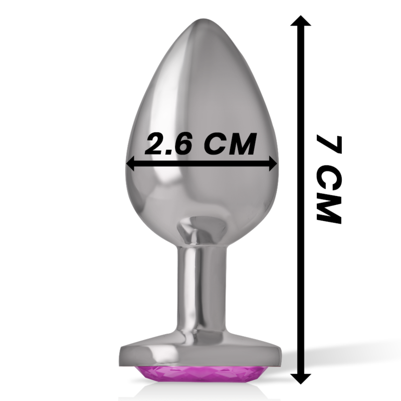 INTENSE - PLUG ANALE IN METALLO DI ALLUMINIO CON CRISTALLO ROSA TAGLIA S