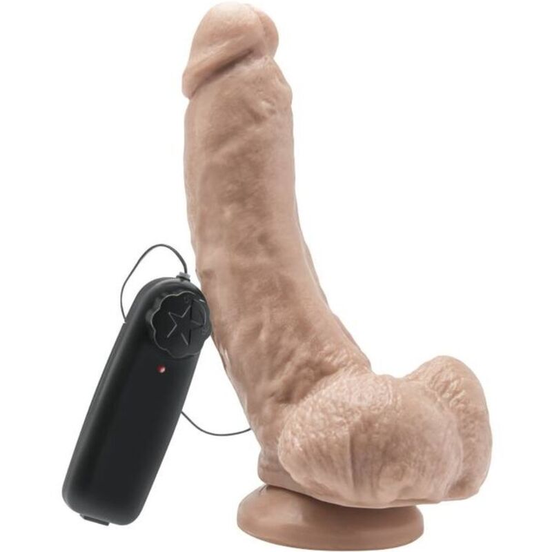 GET REAL - DILDO 20,5 CM CON PALLE VIBRATORE PELLE