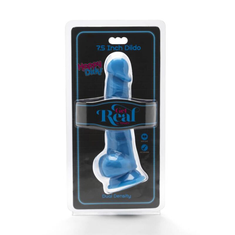 DIVENTA REALE - HAPPY DICKS 19 CM CON PALLE BLU