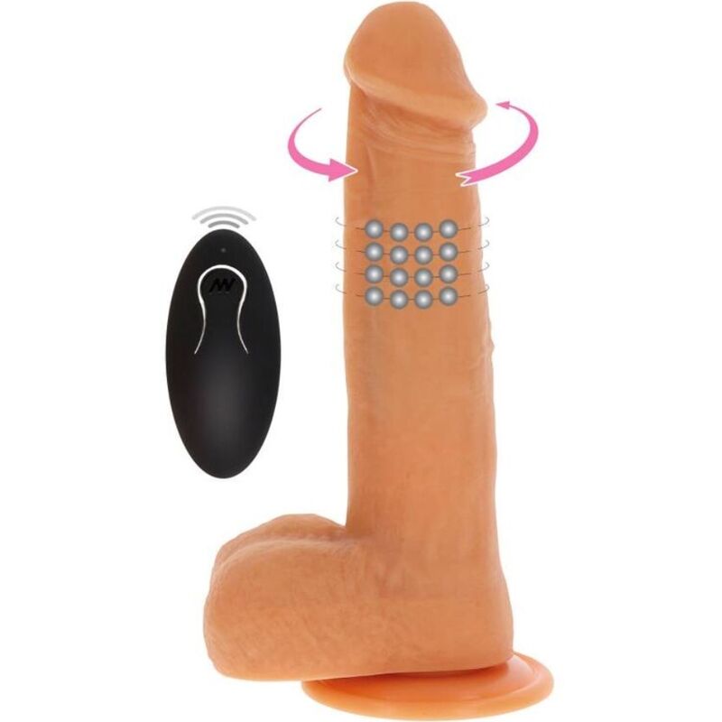 DIVENTA REALISTICO - DILDO VIBRANTE CON PERLINE ROTANTI SULLA PELLE