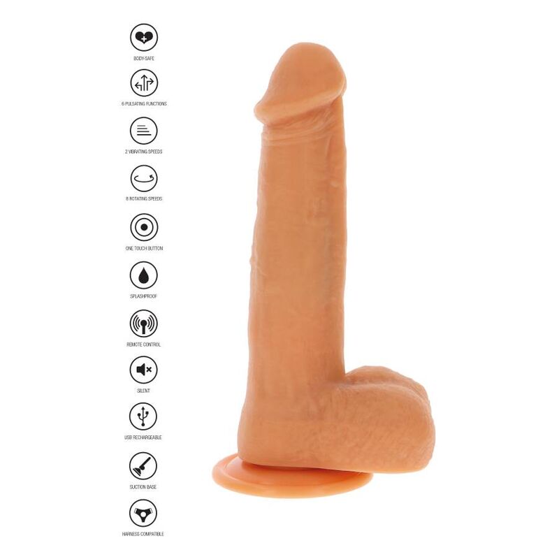 GET REAL - DILDO VIBRADOR CON PERLAS GIRATORIAS