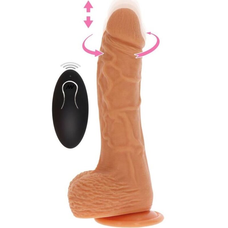 DIVENTA REALISTICO - DILDO VIBRANTE ROTANTE SU E GIÙ CON PELLE