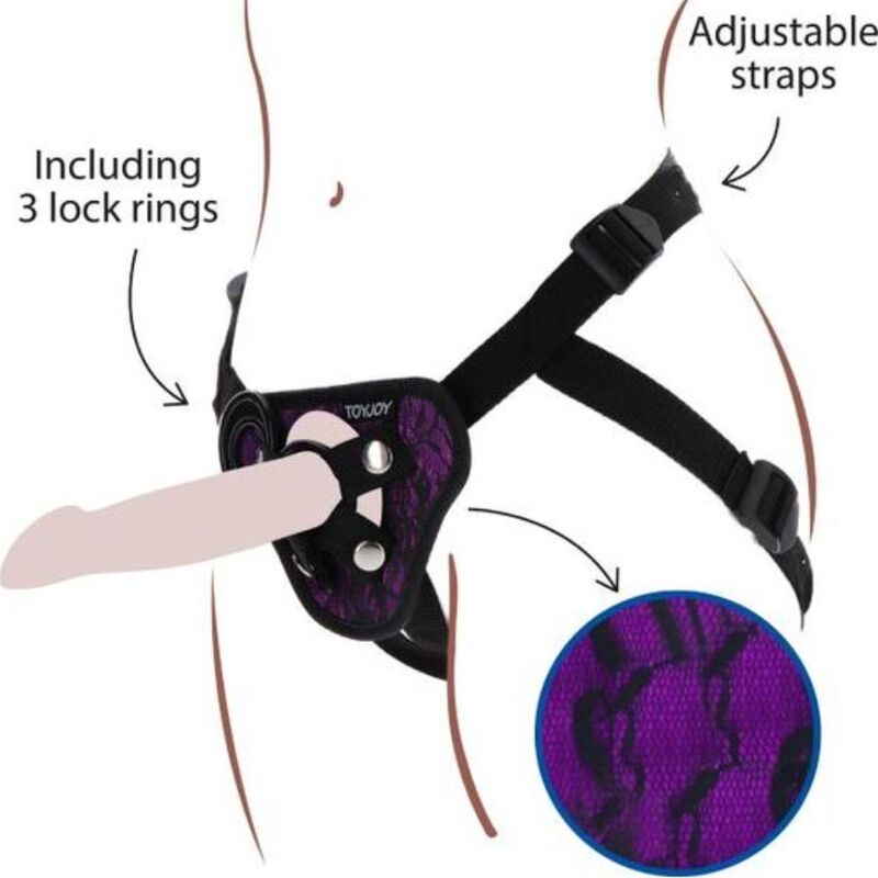 SII REALE - IMBRACATURA CON PIZZO E STRAP-ON VIOLA