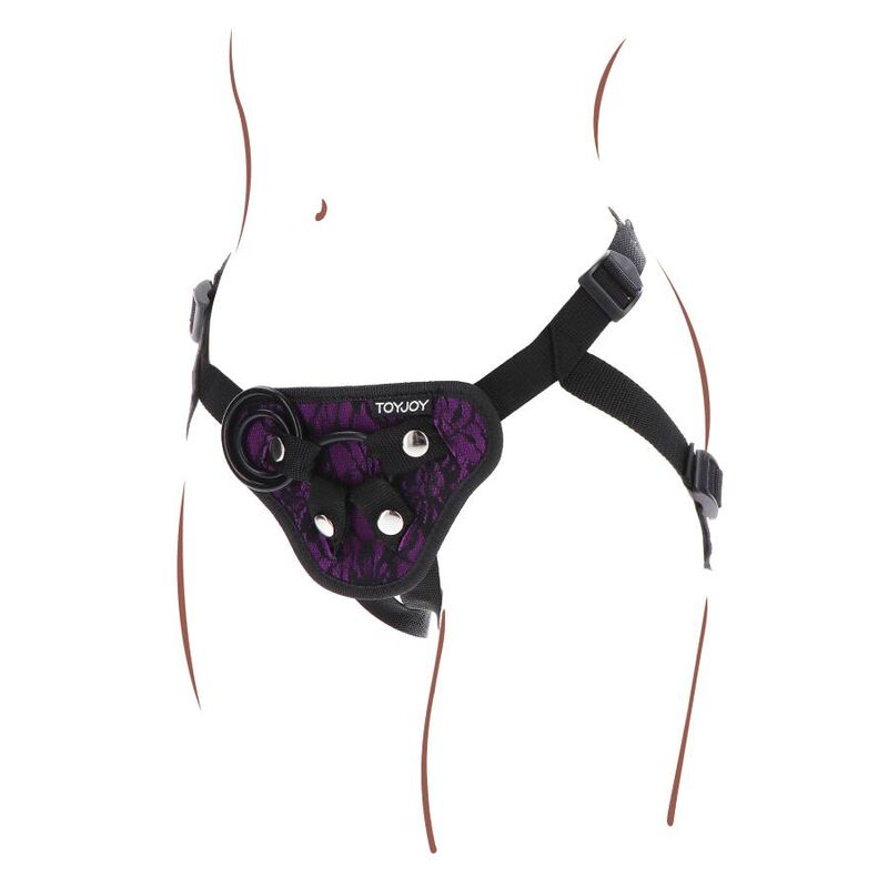 SII REALE - IMBRACATURA CON PIZZO E STRAP-ON VIOLA