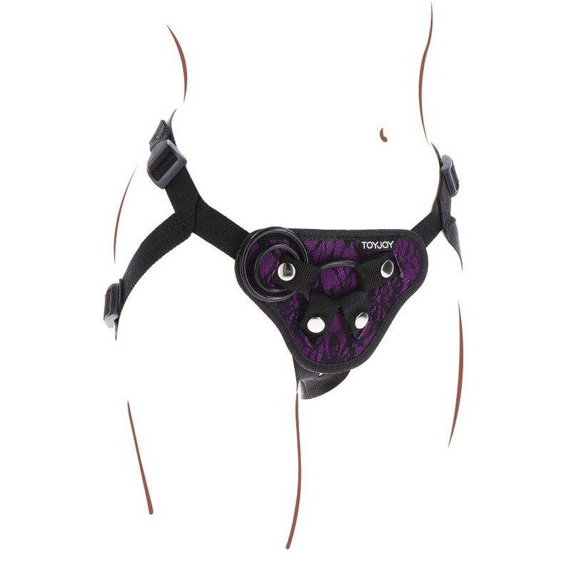 SII REALE - IMBRACATURA CON PIZZO E STRAP-ON VIOLA