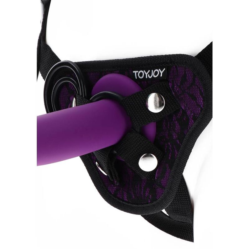 SII REALE - IMBRACATURA CON PIZZO E STRAP-ON VIOLA