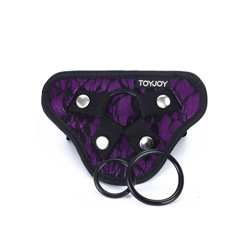 SII REALE - IMBRACATURA CON PIZZO E STRAP-ON VIOLA