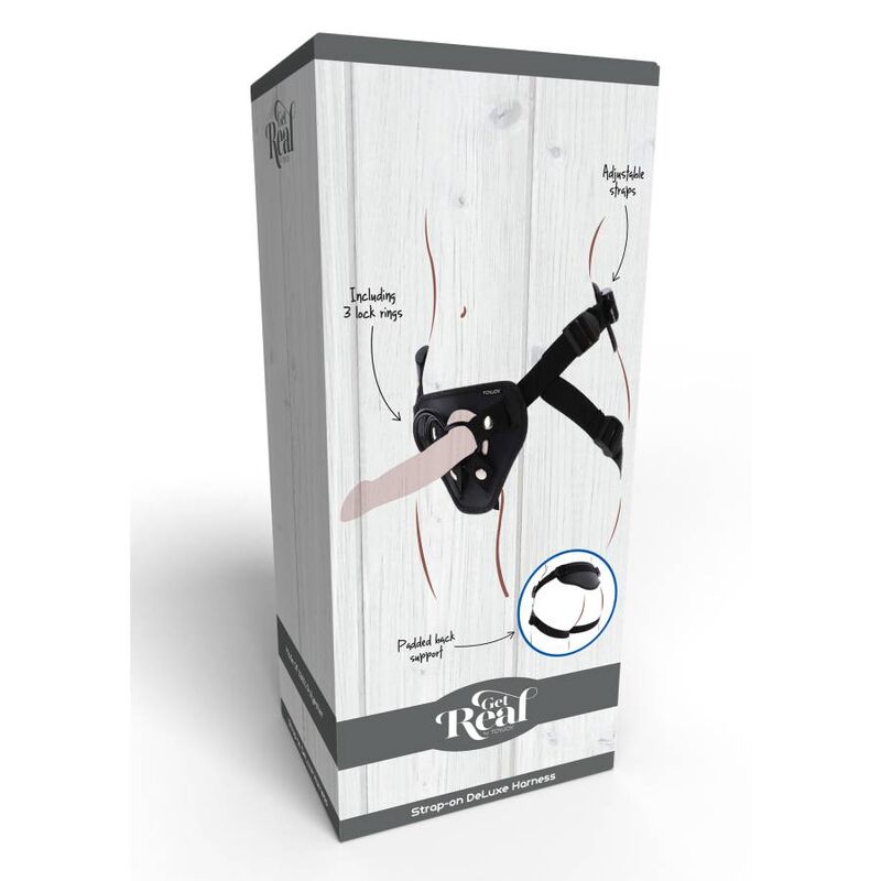 GET REAL - ARNÉS DE LUJO CON CORREA NEGRO