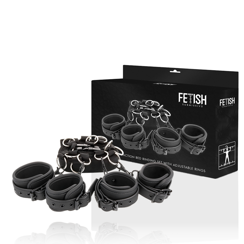FETISH SUBMISSIVE - SET DI LACCI DA LETTO DI LUSSO CON FODERA IN NOPRENE
