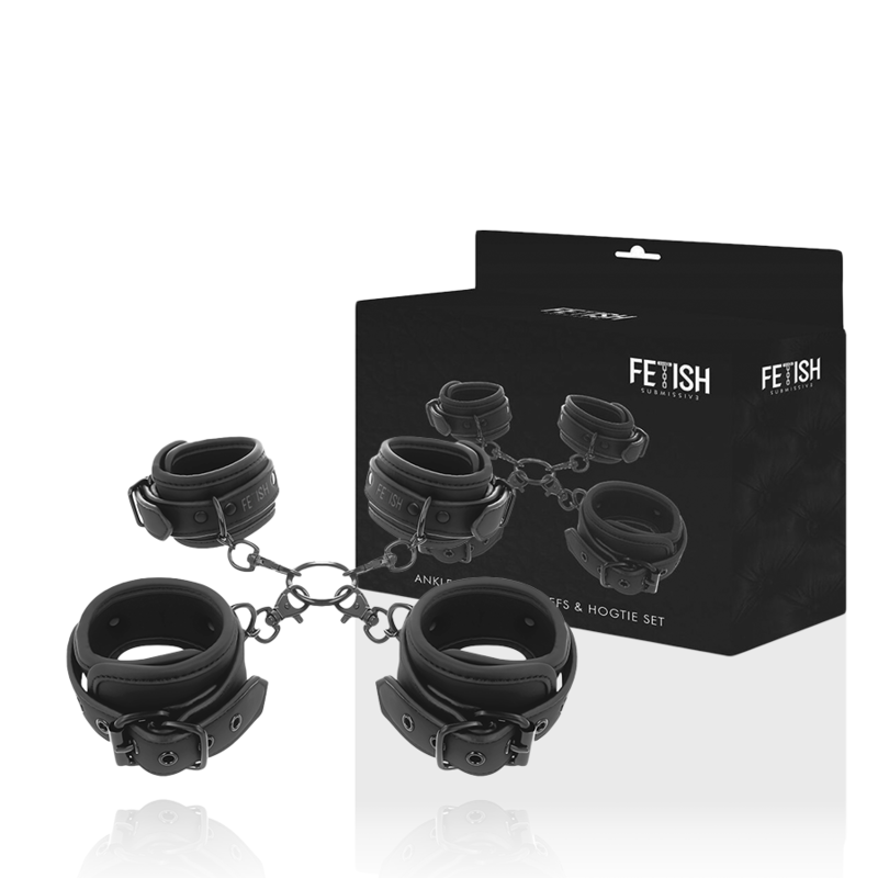 FETISH SUBMISSIVE - SET DI MANETTE PER MANI E CAVIGLIA CON FODERA IN NOPRENE