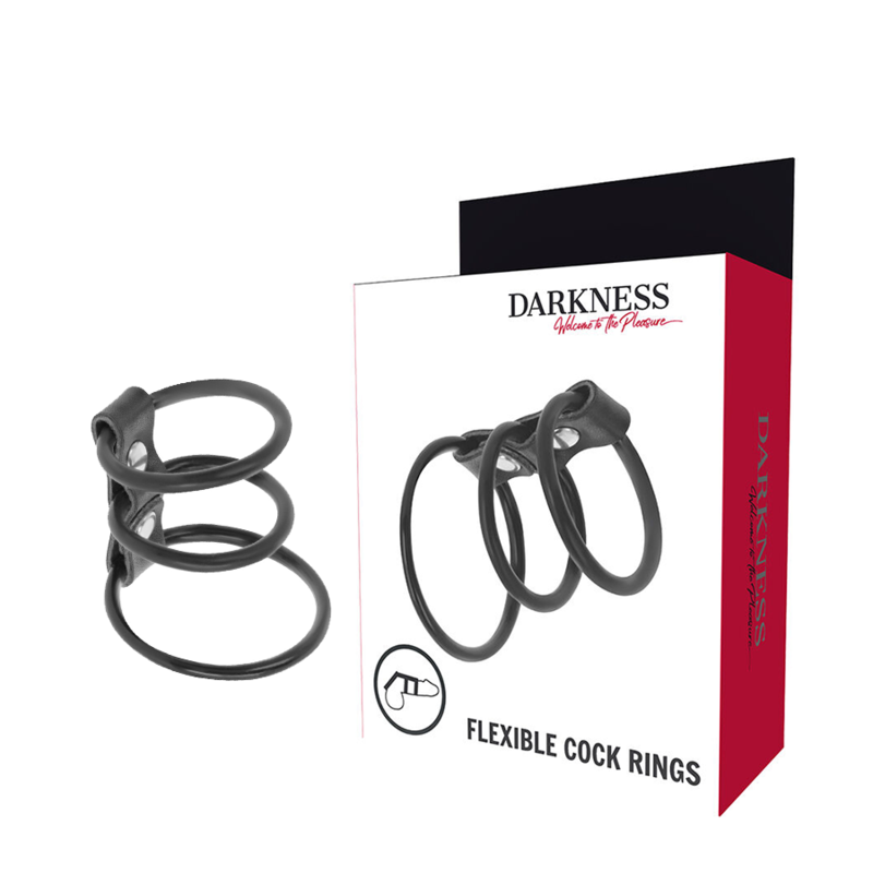 DARKNESS - SET DI 3 ANELLI FLESSIBILI PER IL PENE