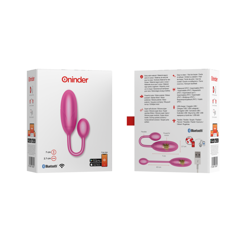 ONINDER - DENVER UOVO VIBRANTE ROSA 7 X 2,7 CM APP GRATUITA