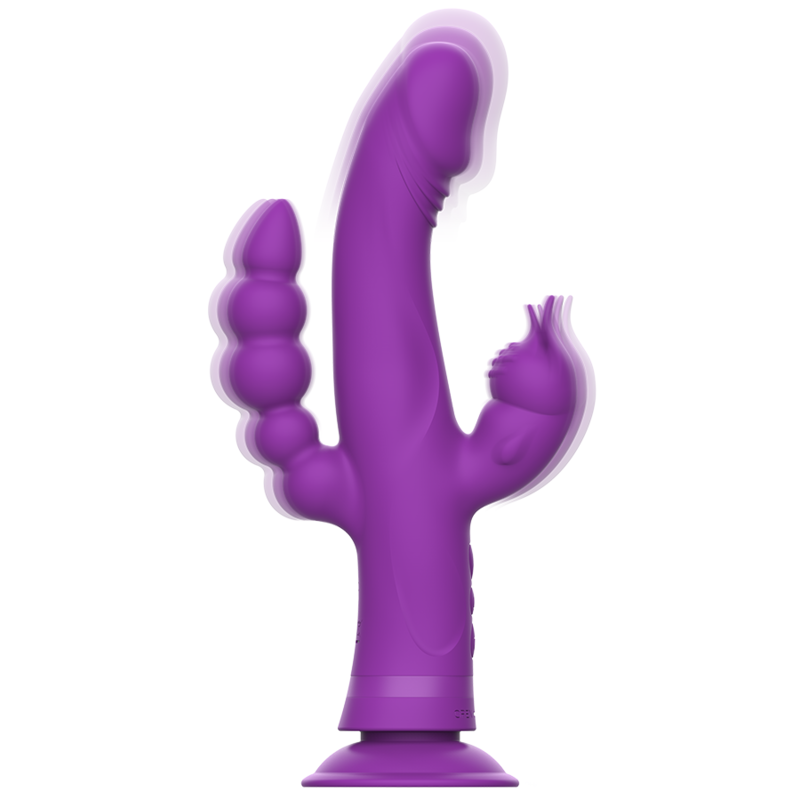 INTENSE - VIBRATORE CASANOVA RABBIT IN SILICONE TRIPLO MOTORE VIOLA