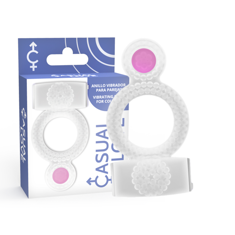 CASUAL LOVE - ANILLO VIBRADOR DOBLE PLACER TRANSPARENTE