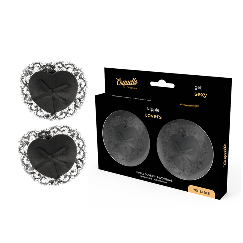COQUETTE CHIC DESIRE - CUBREPEZONES DE ENCAJE NEGRO