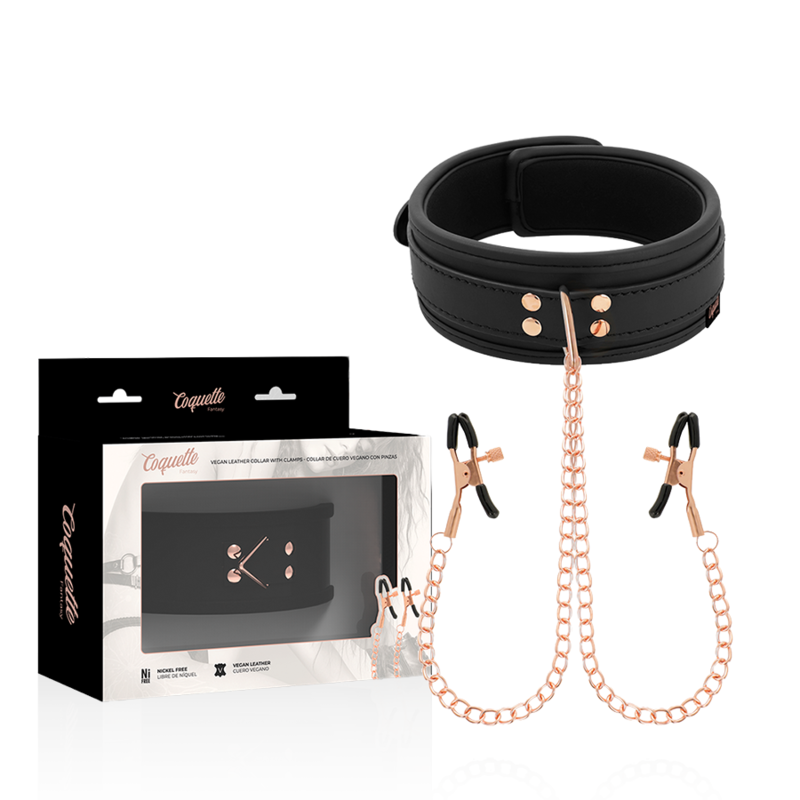 COQUETTE CHIC DESIRE - COLLAR DE PINZA PARA PEZONES DE FANTASÍA CON FORRO DE NEOPRENO