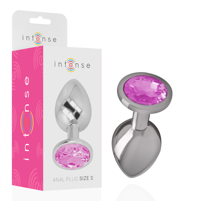 INTENSE - PLUG ANALE IN METALLO DI ALLUMINIO CON CRISTALLO ROSA TAGLIA S