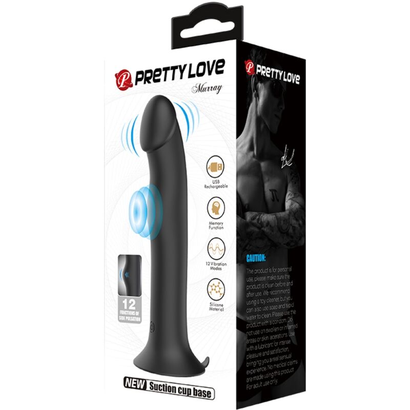 PRETTY LOVE - VIBRADOR MURRAY Y ONDAS ESTIMULANTES DEL CLÍTORIS NEGRO