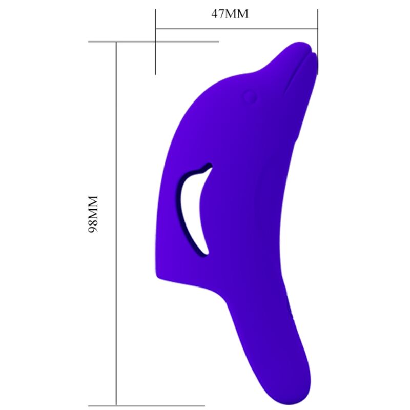 PRETTY LOVE - ESTIMULADOR DE DEDOS DELPHINI POTENTE AZUL OSCURO