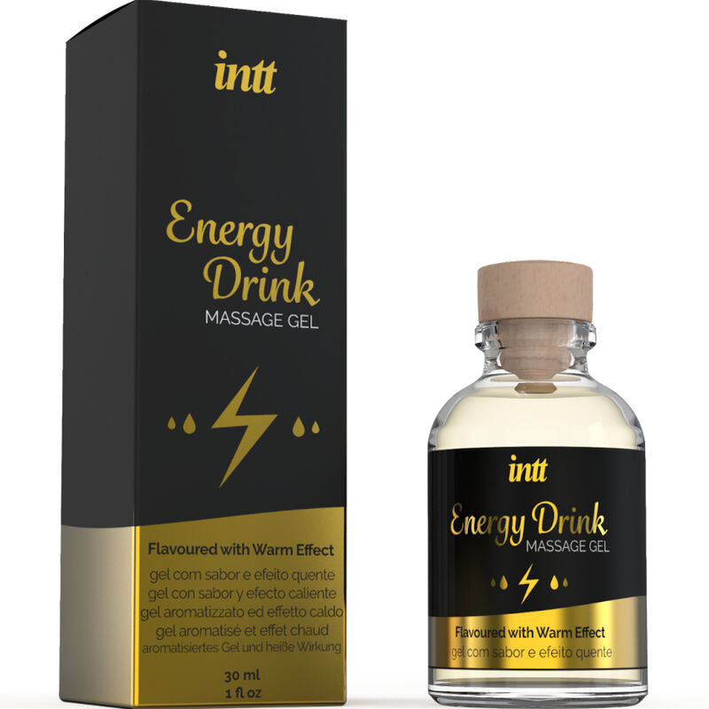 INTT MASSAGE &amp; ORAL SEX - GEL DE MASAJE CON BEBIDA ENERGÉTICA SABORIZADA Y EFECTO CALOR