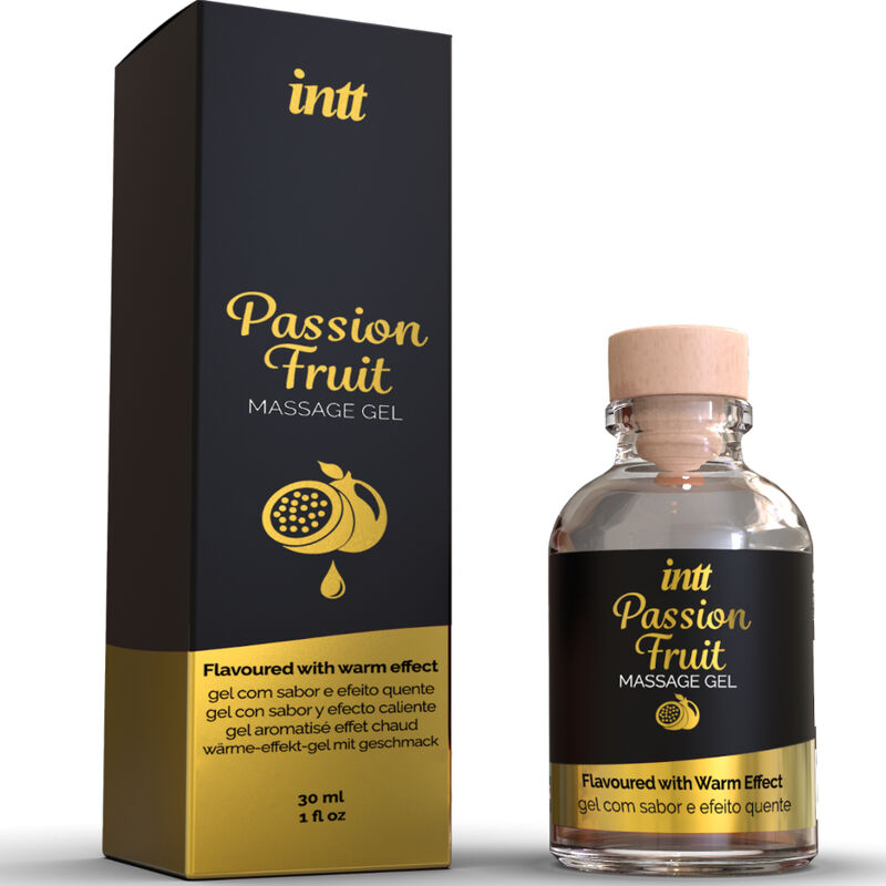 INTT MASSAGE &amp; ORAL SEX - GEL DA MASSAGGIO AL GUSTO DI FRUTTO DELLA PASSIONE CON EFFETTO CALORE