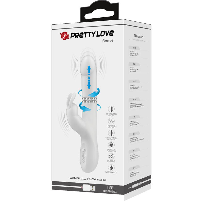 PRETTY LOVE - VIBRATORE REESE CON ROTAZIONE ARGENTATA