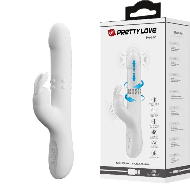 PRETTY LOVE - VIBRATORE REESE CON ROTAZIONE ARGENTATA