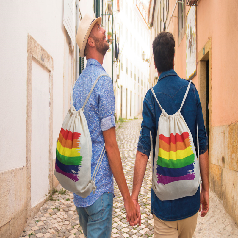 PRIDE - ZAINO IN COTONE CON BANDIERA LGBT