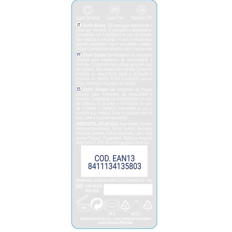 CONTROL - 2 EN 1 MASAJE Y PLACER EXÓTICO 200 ML