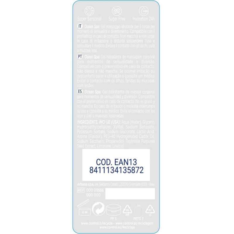 CONTROL - 2 EN 1 MASSAGGIO E PIACERE MAR MEDITERRANEO 200 ML