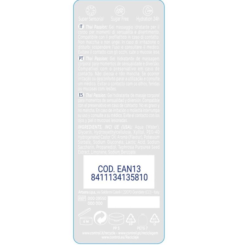 CONTROL - 2 EN 1 MASAJE Y PLACER PASIÓN TAILANDESA 200 ML