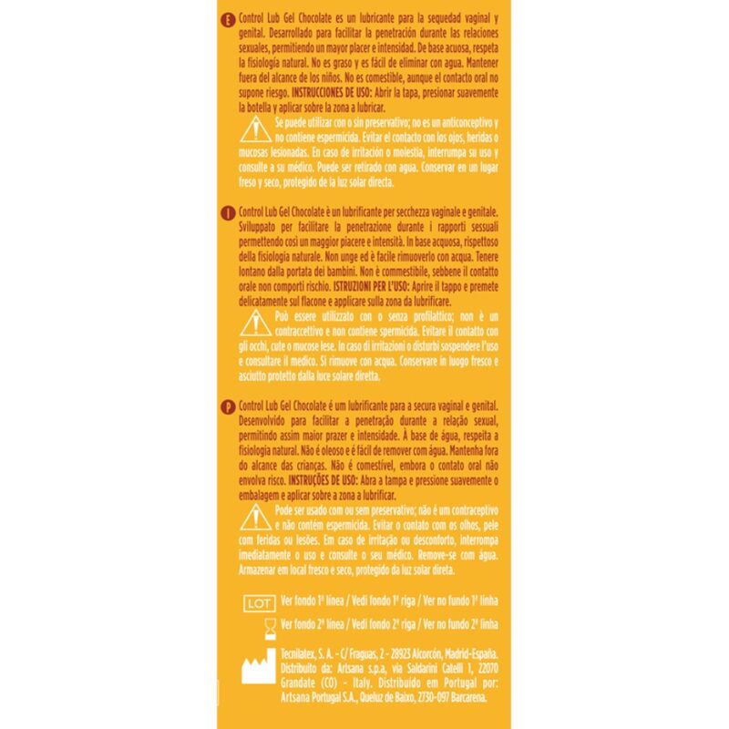 CONTROL - LUBRICANTE LUB GEL CHOCOLATE 75 ML