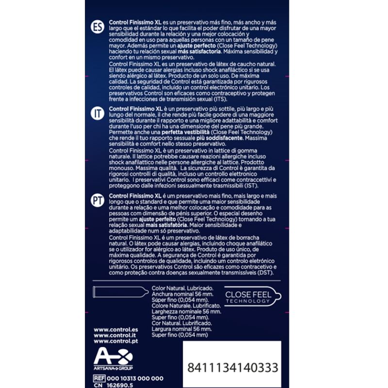 CONTROLLO - PRESERVATIVI FINISSIMO XL 12 UNITÀ