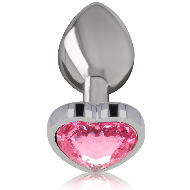 INTENSE - PLUG ANALE IN ALLUMINIO CUORE ROSA TAGLIA L