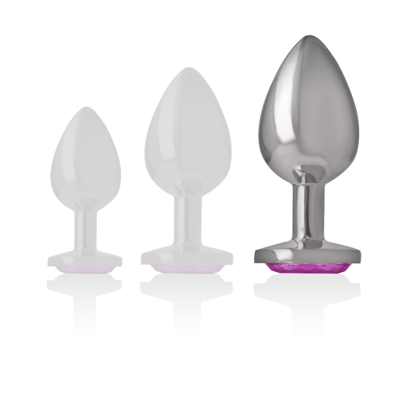 INTENSE - PLUG ANALE IN ALLUMINIO CUORE ROSA TAGLIA L