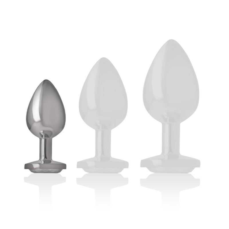 INTENSE - PLUG ANALE IN ALLUMINIO CON CUORE BIANCO TAGLIA S