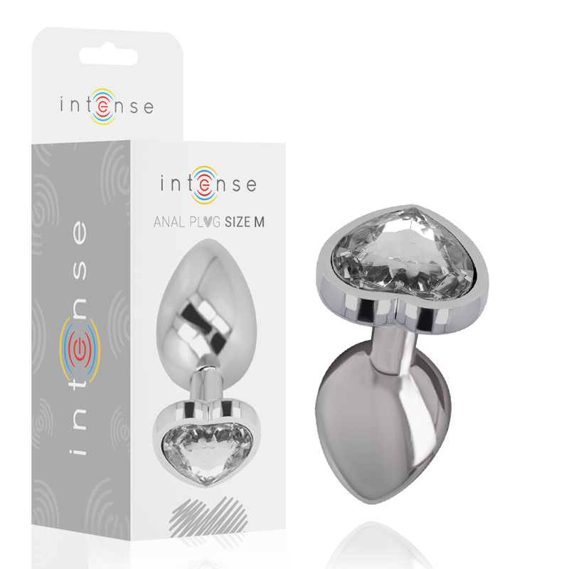 INTENSE - PLUG ANALE IN ALLUMINIO CUORE BIANCO TAGLIA M