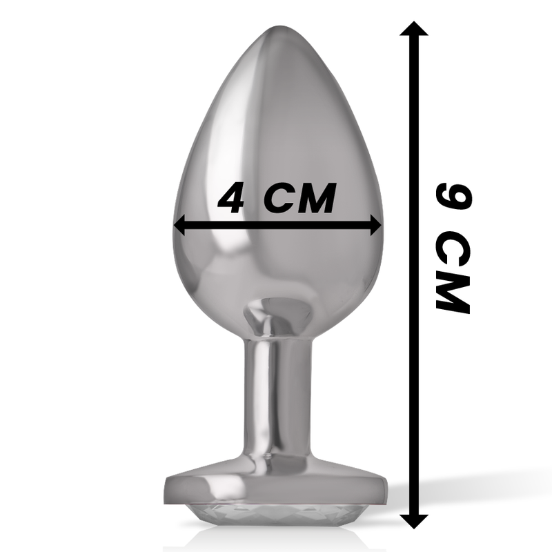 INTENSE - PLUG ANALE METALLO ALLUMINIO CUORE BIANCO TAGLIA L