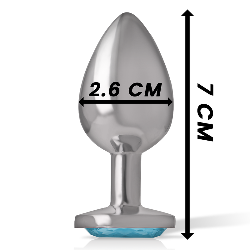 INTENSE - PLUG ANAL DE ALUMINIO Y METAL CORAZÓN AZUL TALLA S